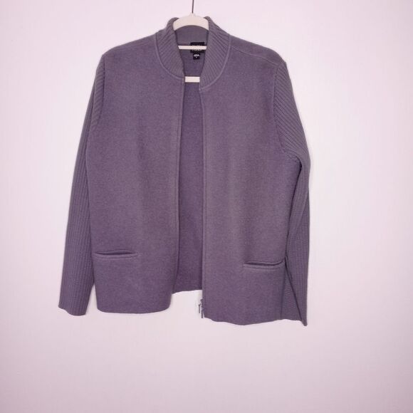 Eileen Fisher purple wool jacket size large - Picture 1 of 7